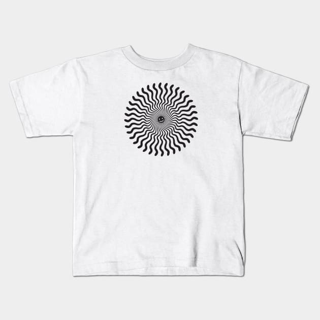 Sun ray with a smile, in black.  Kids T-Shirt by Smallpine